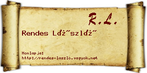 Rendes László névjegykártya